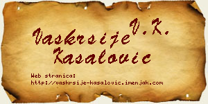 Vaskrsije Kasalović vizit kartica